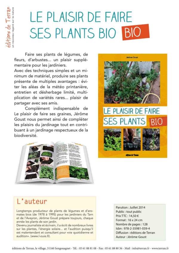 Le plaisir de faire ses plants bio